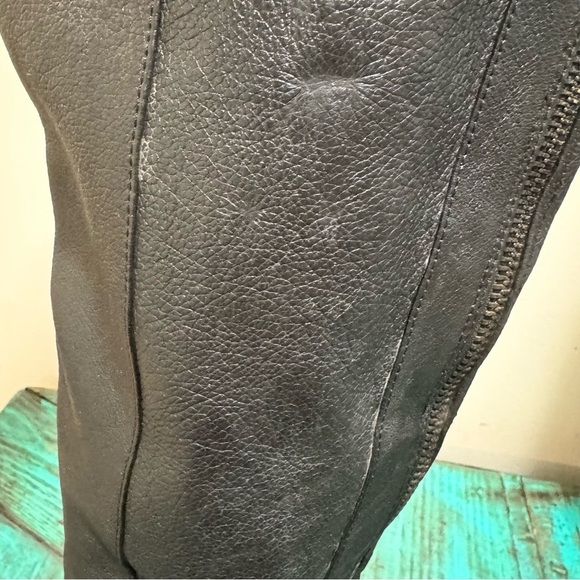 Steve Madden Black Leather Buckle Cher Boots Zipper Back Size 8B - Picture 13 of 14